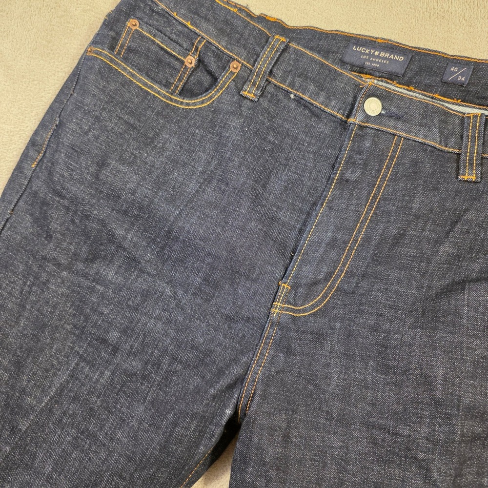 Lucky Brand Jeans Men 40x34 (Fits 40x28) Dark Wash 181 Relaxed Straight Workwear